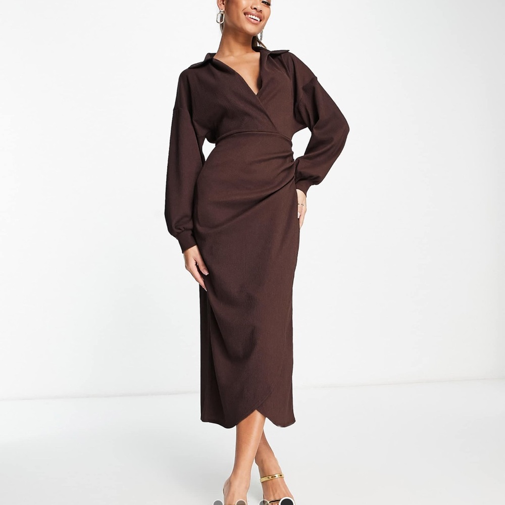 ASOS Brown Wrap Dress